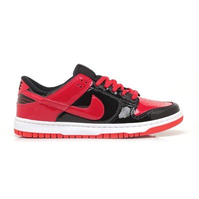 Tênis Dunk Low Preto Vermelho Verniz